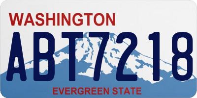 WA license plate ABT7218