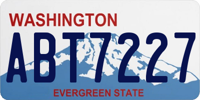 WA license plate ABT7227