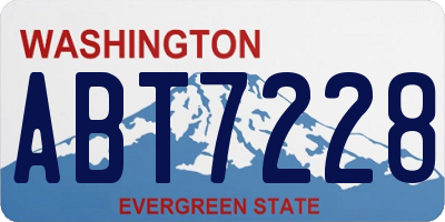 WA license plate ABT7228