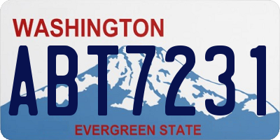 WA license plate ABT7231