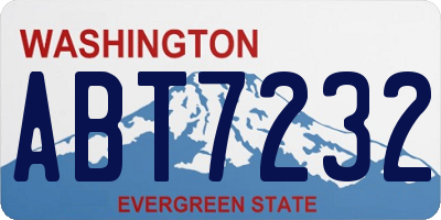WA license plate ABT7232