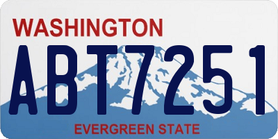 WA license plate ABT7251