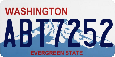 WA license plate ABT7252