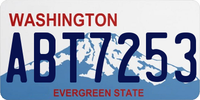 WA license plate ABT7253