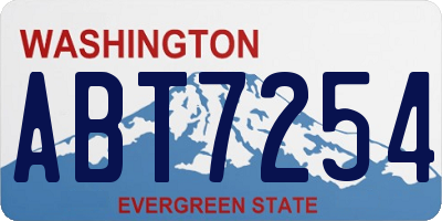 WA license plate ABT7254