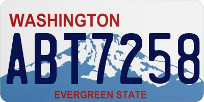 WA license plate ABT7258