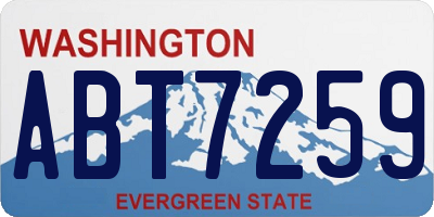 WA license plate ABT7259