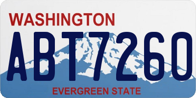 WA license plate ABT7260