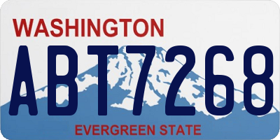WA license plate ABT7268