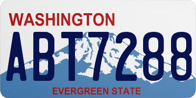 WA license plate ABT7288