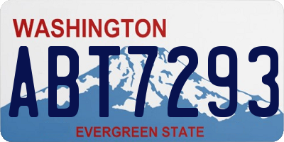 WA license plate ABT7293