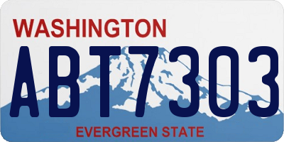 WA license plate ABT7303