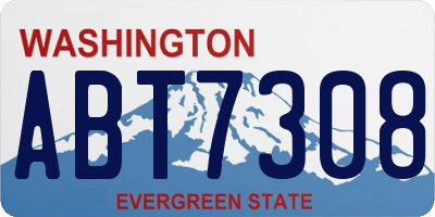 WA license plate ABT7308