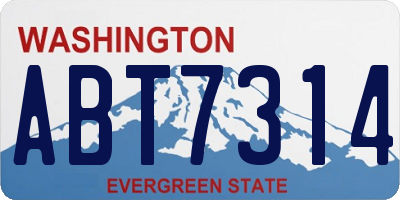 WA license plate ABT7314