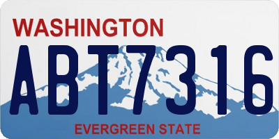 WA license plate ABT7316