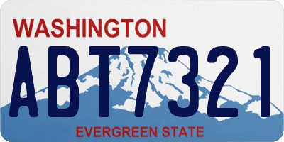 WA license plate ABT7321