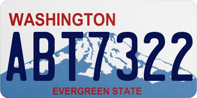 WA license plate ABT7322