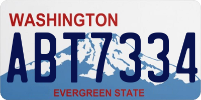 WA license plate ABT7334