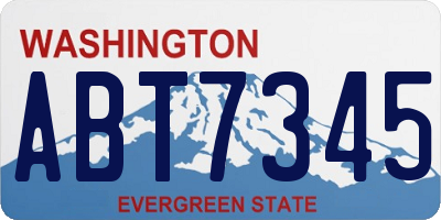 WA license plate ABT7345