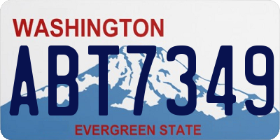 WA license plate ABT7349