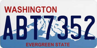 WA license plate ABT7352