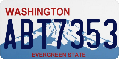WA license plate ABT7353