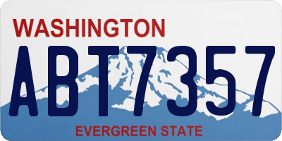WA license plate ABT7357