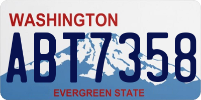WA license plate ABT7358