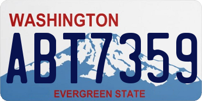 WA license plate ABT7359