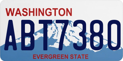 WA license plate ABT7380