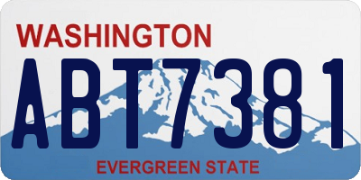 WA license plate ABT7381