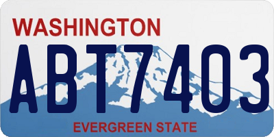 WA license plate ABT7403