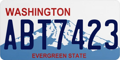 WA license plate ABT7423