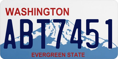 WA license plate ABT7451