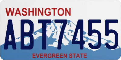WA license plate ABT7455