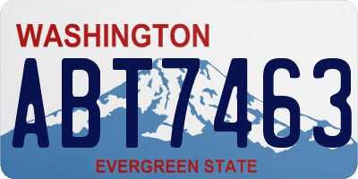 WA license plate ABT7463