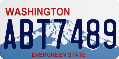 WA license plate ABT7489