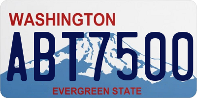 WA license plate ABT7500