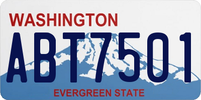 WA license plate ABT7501
