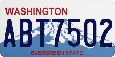 WA license plate ABT7502