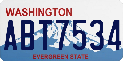 WA license plate ABT7534