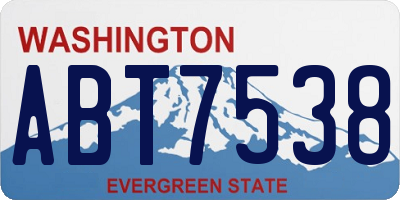 WA license plate ABT7538