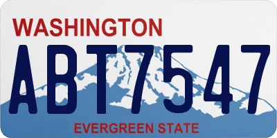 WA license plate ABT7547