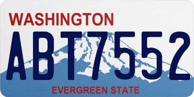 WA license plate ABT7552