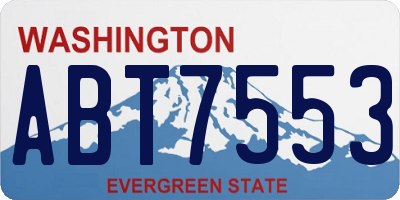 WA license plate ABT7553