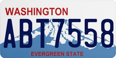 WA license plate ABT7558