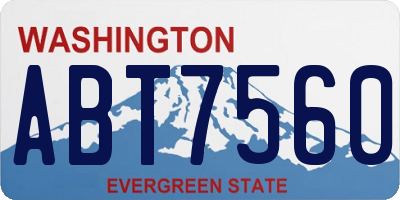 WA license plate ABT7560