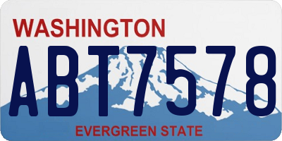 WA license plate ABT7578