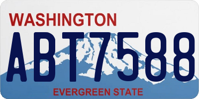 WA license plate ABT7588