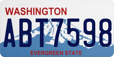 WA license plate ABT7598